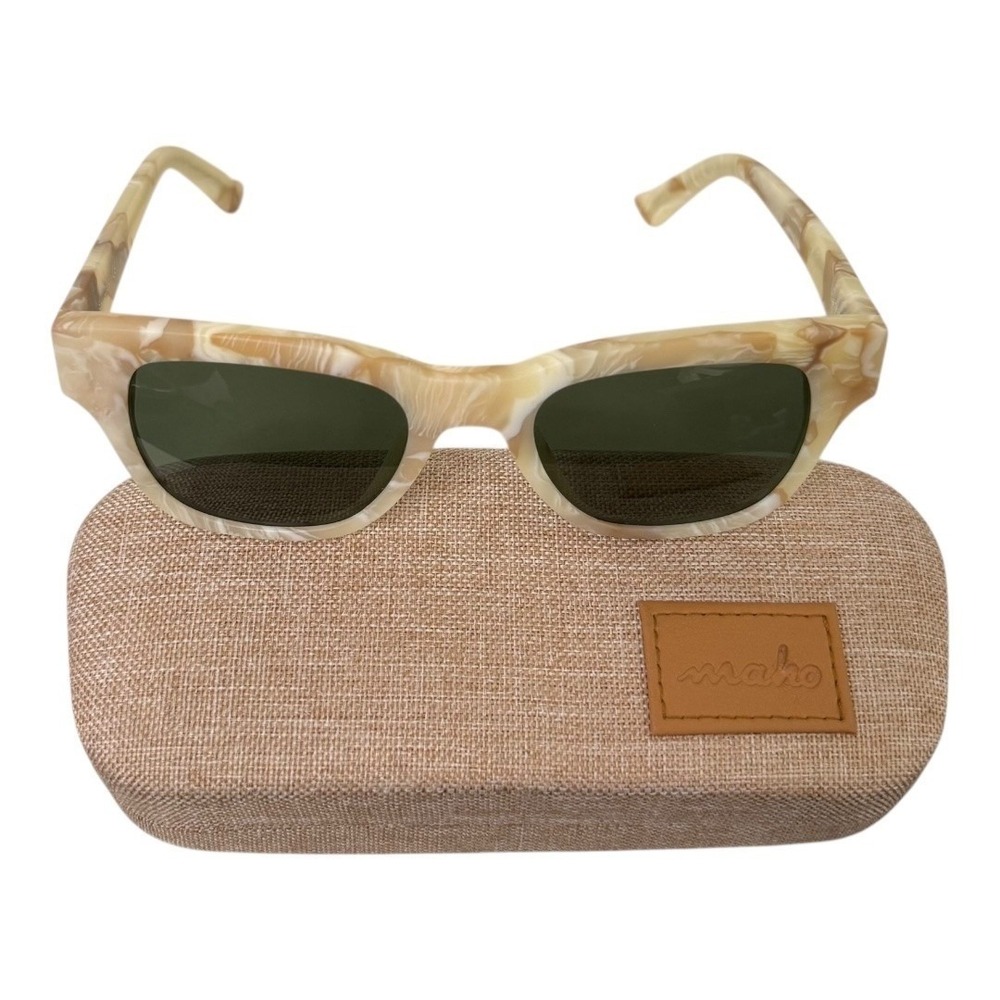 Maho Eyewear Geneva Sunglasses Cream Marbled Iconic 60's Style Discontinued